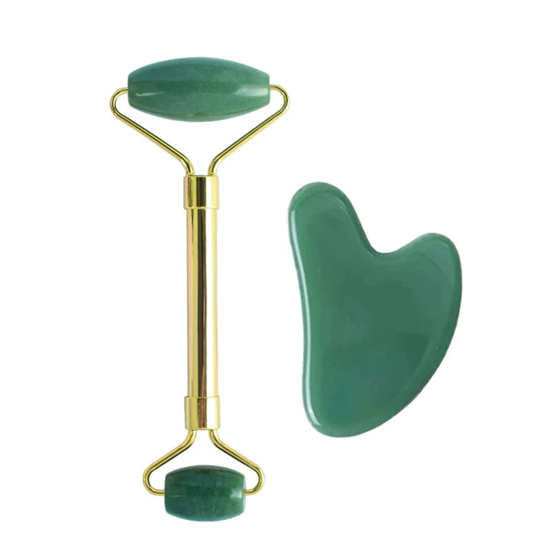 Kit Premium de Jade - Máscara Refrescante, Rolo Facial e Gua Sha