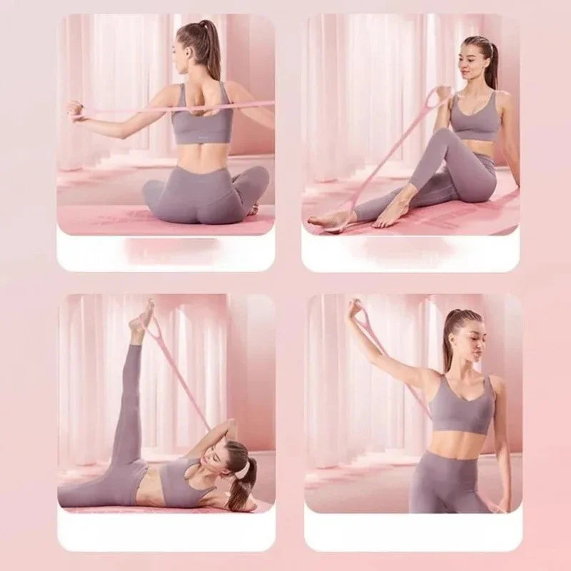 Faixa Elástica de Yoga Figura 8 - Alongamento e Flexibilidade