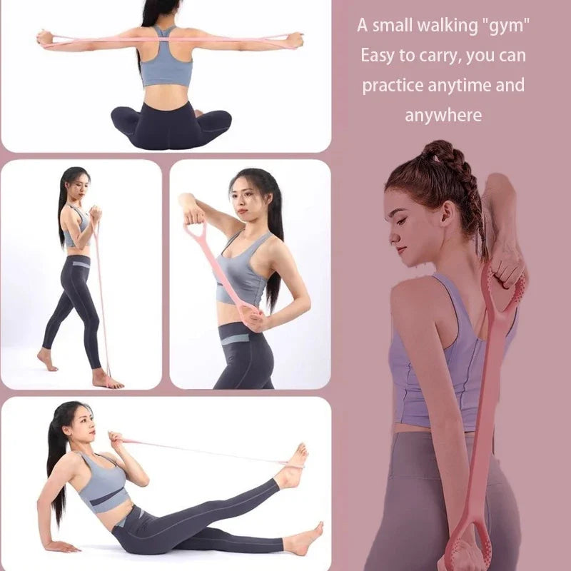 Faixa Elástica de Yoga Figura 8 - Alongamento e Flexibilidade