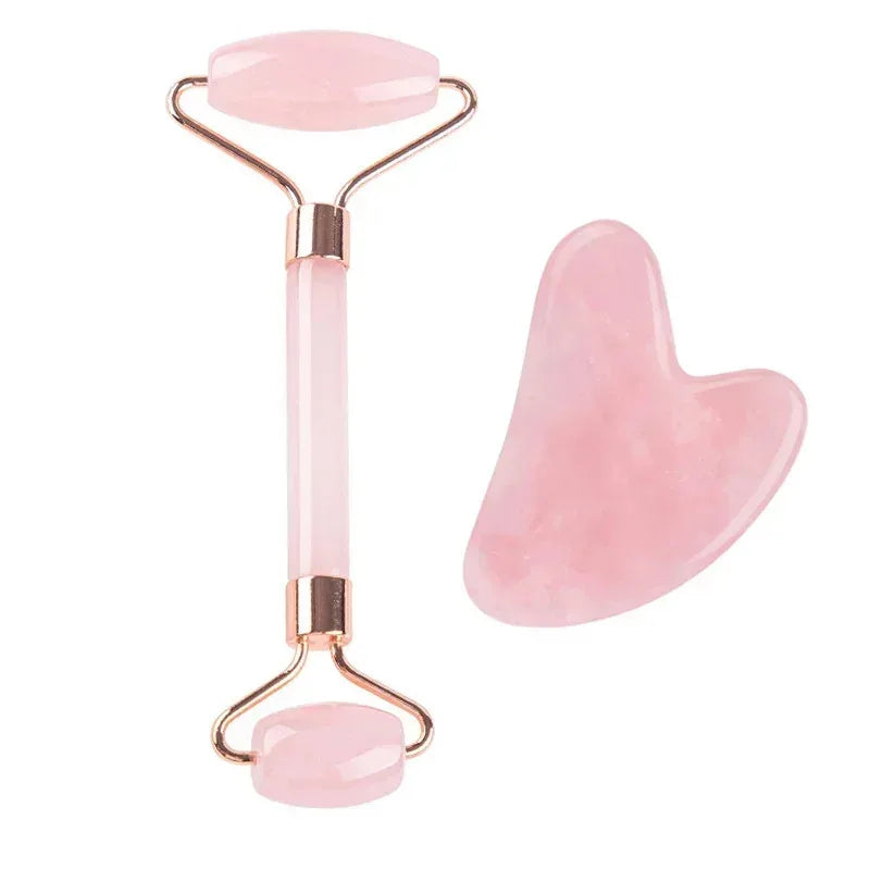 Rolo de Jade e Gua Sha Natural - Massagem Facial e Corporal